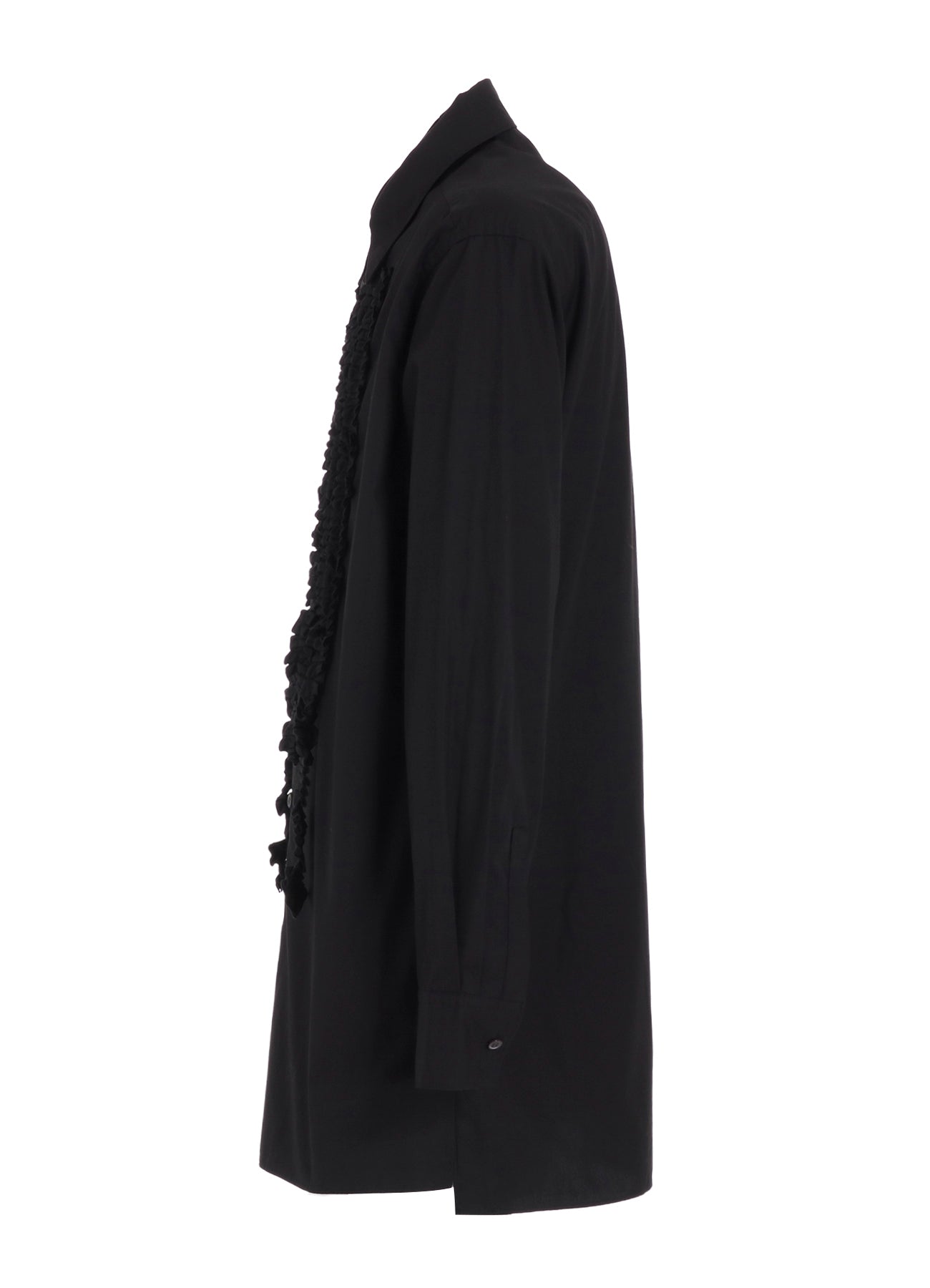 COTTON BROAD ASYMMETRICAL FRILL SHIRT