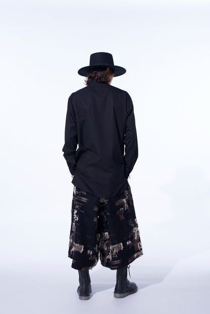 COTTON BROAD ASYMMETRICAL FRILL SHIRT