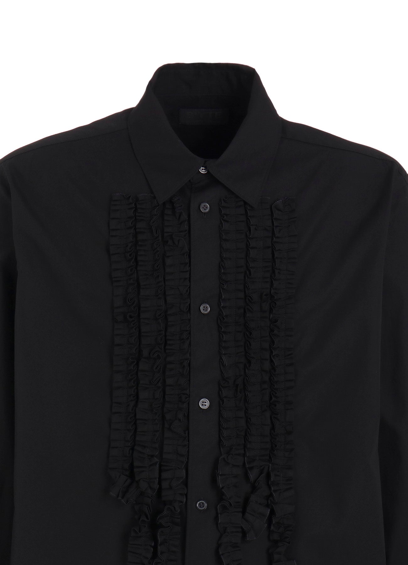 COTTON BROAD ASYMMETRICAL FRILL SHIRT