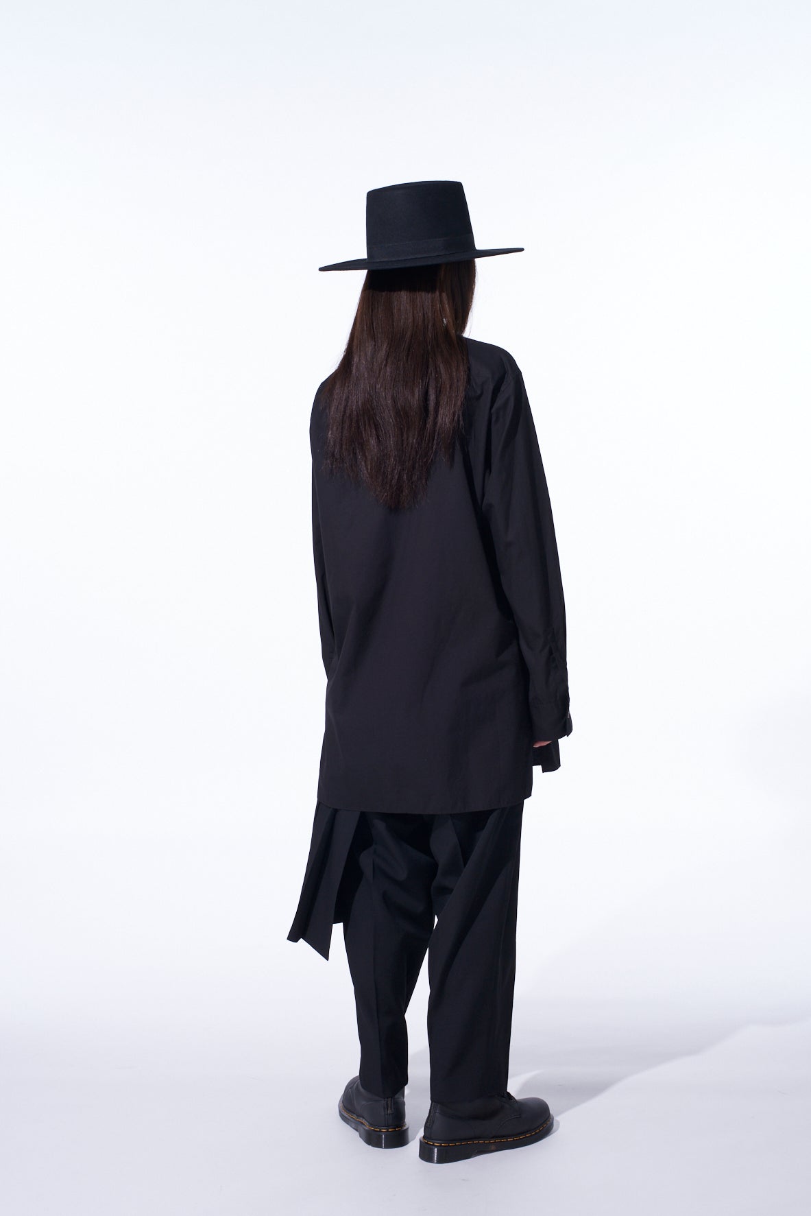 COTTON BROAD ASYMMETRICAL FRILL SHIRT