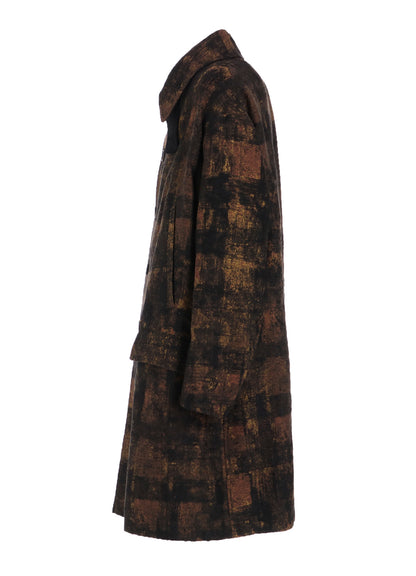 CHECK JACQUARD OVERSIZED SOUTIEN COLLAR COAT