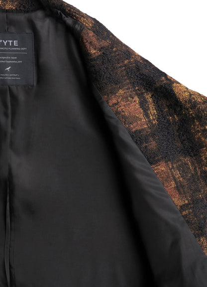 CHECK JACQUARD OVERSIZED SOUTIEN COLLAR COAT