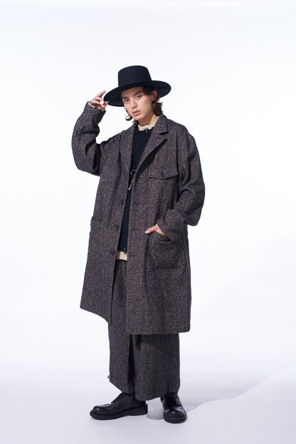 BRUSHED TWILL NEEDLE PUNCH SHOP COAT