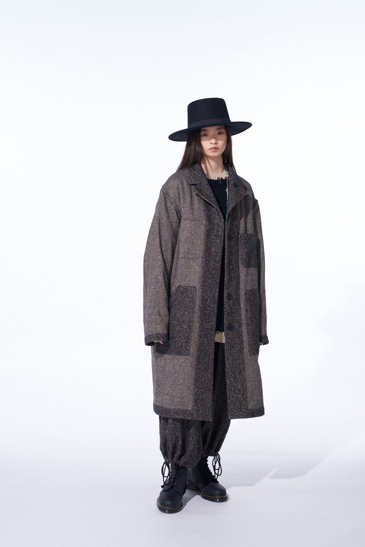BRUSHED TWILL NEEDLE PUNCH SHOP COAT
