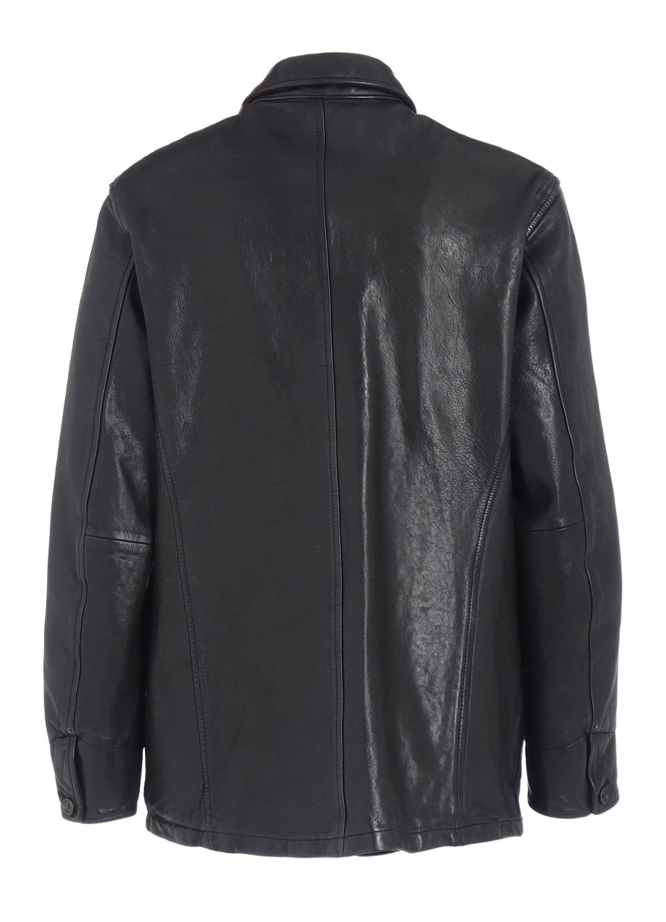 WASHED SHEEP LEATHER COVERALL WITH WORKWEAR DETAILS