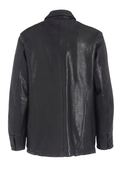 WASHED SHEEP LEATHER COVERALL WITH WORKWEAR DETAILS