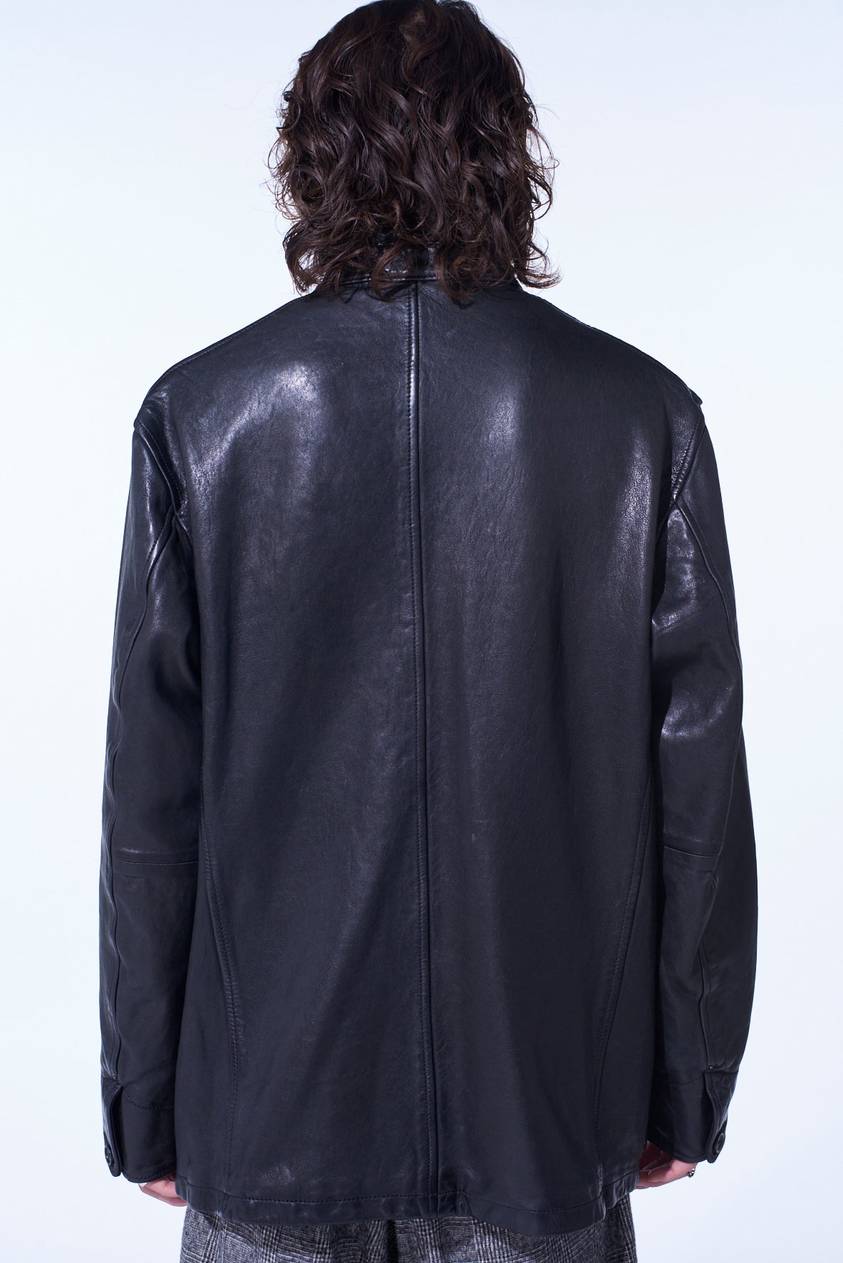 WASHED SHEEP LEATHER COVERALL WITH WORKWEAR DETAILS