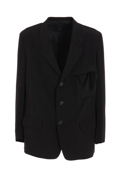 CREPE de CHINE SHIRRING POCKETS JACKET