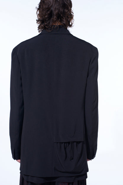 CREPE de CHINE SHIRRING POCKETS JACKET