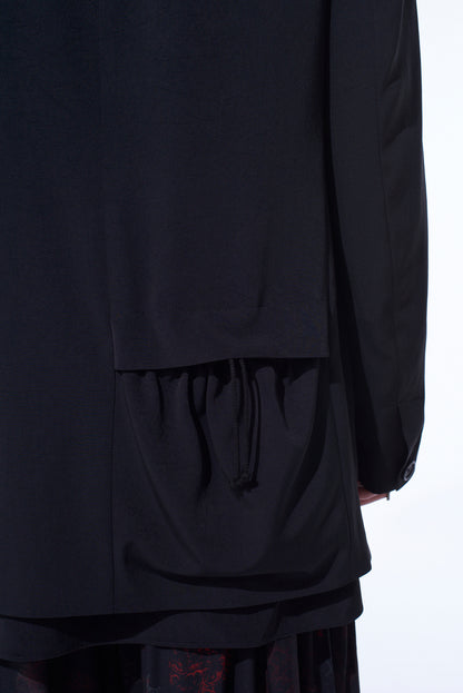 CREPE de CHINE SHIRRING POCKETS JACKET