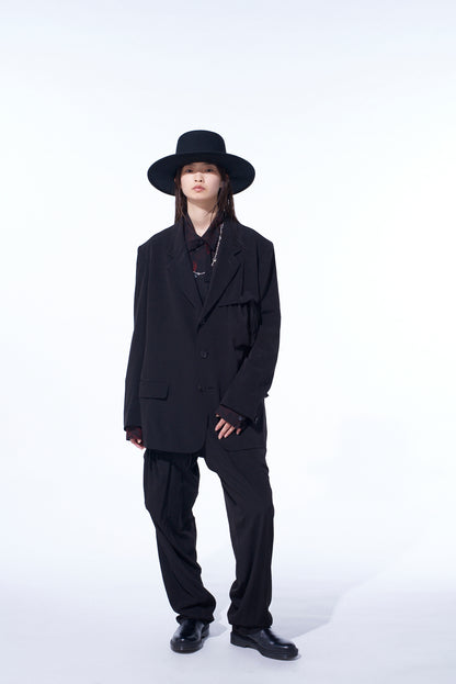 CREPE de CHINE SHIRRING POCKETS JACKET