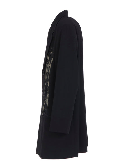 WASHER WOOL GABARDINE PRINT EMBROIDERY TAILORED JACKET