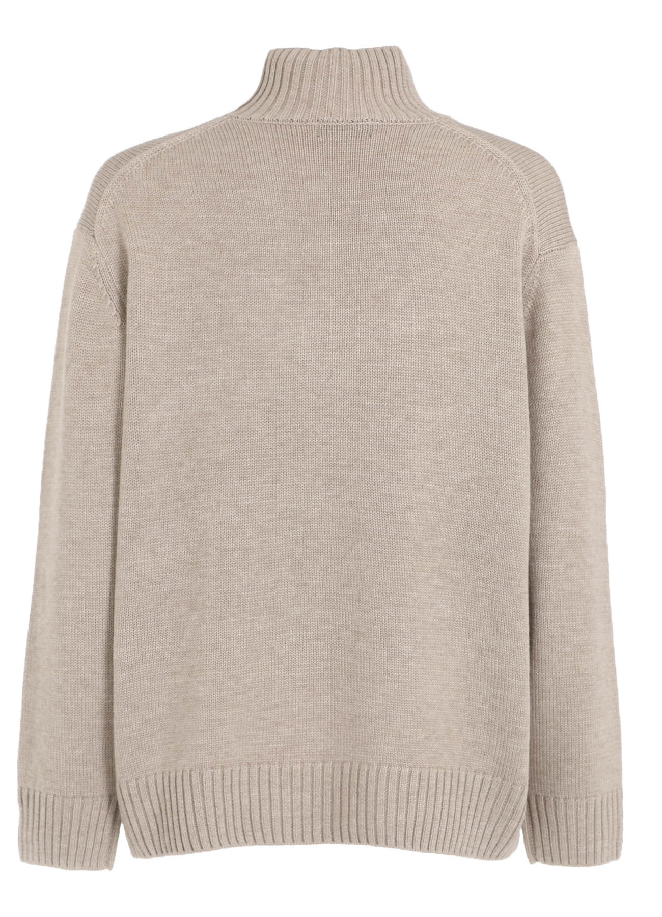 7G WOOL-BLEND INTARSIA CROW-PATTERN HIGH NECK KNIT
