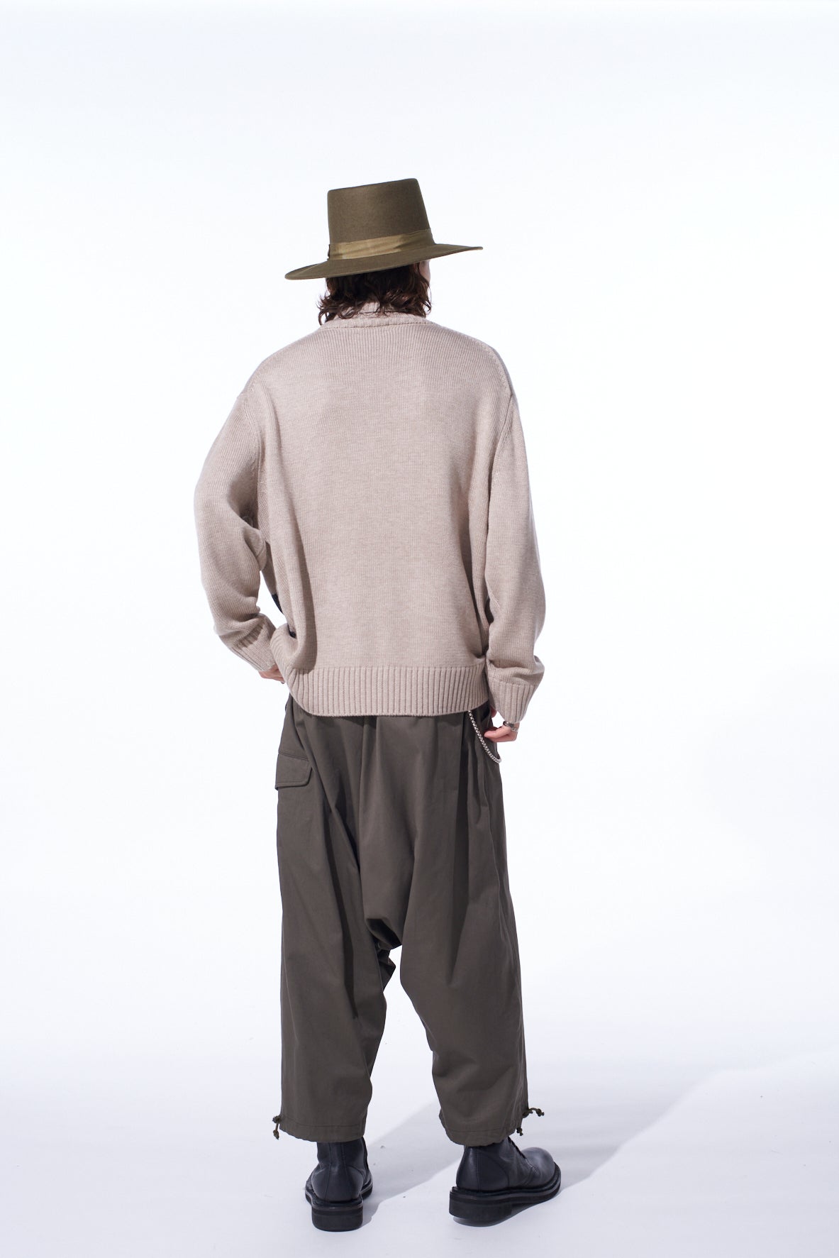 7G WOOL-BLEND INTARSIA CROW-PATTERN HIGH NECK KNIT