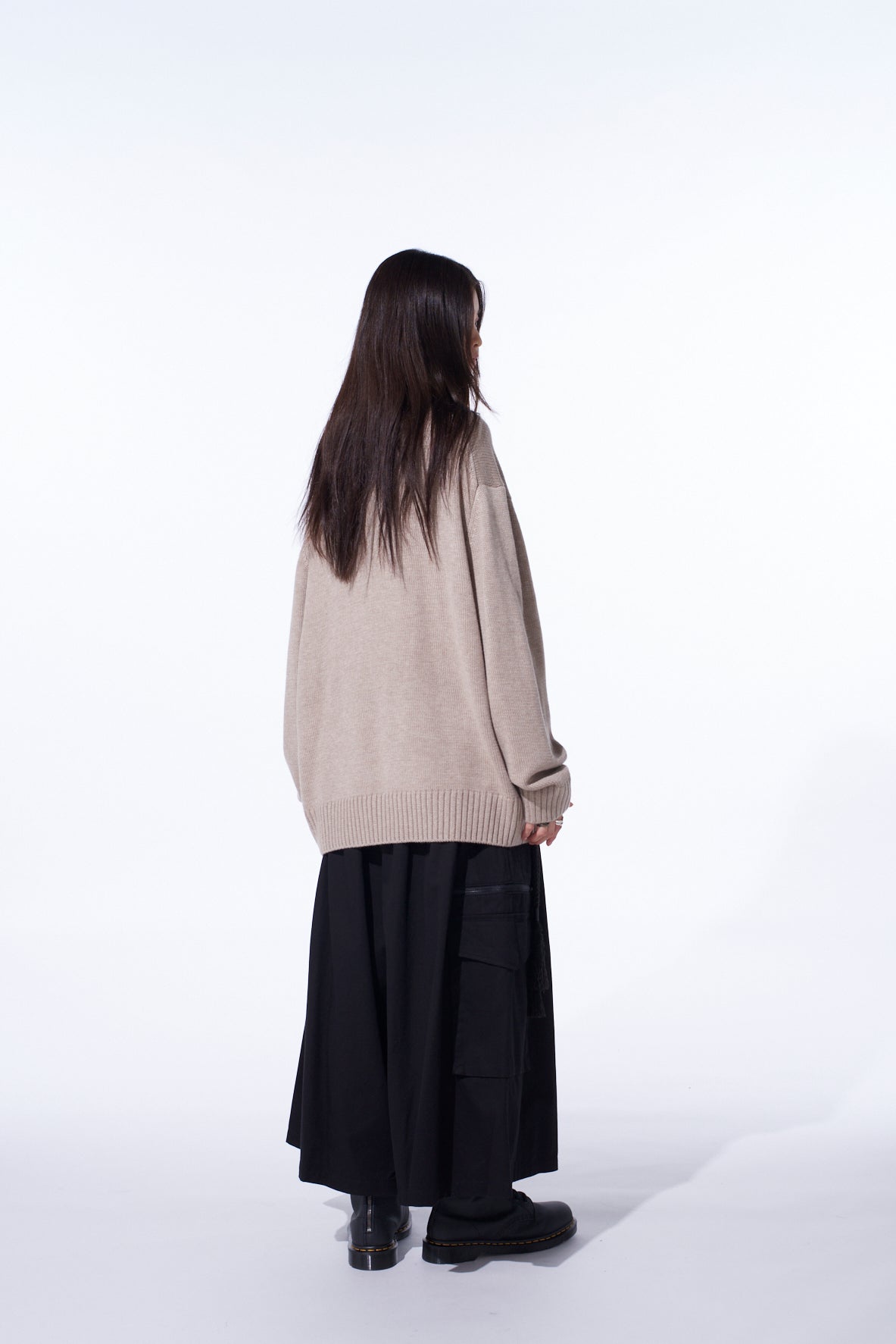 7G WOOL-BLEND INTARSIA CROW-PATTERN HIGH NECK KNIT