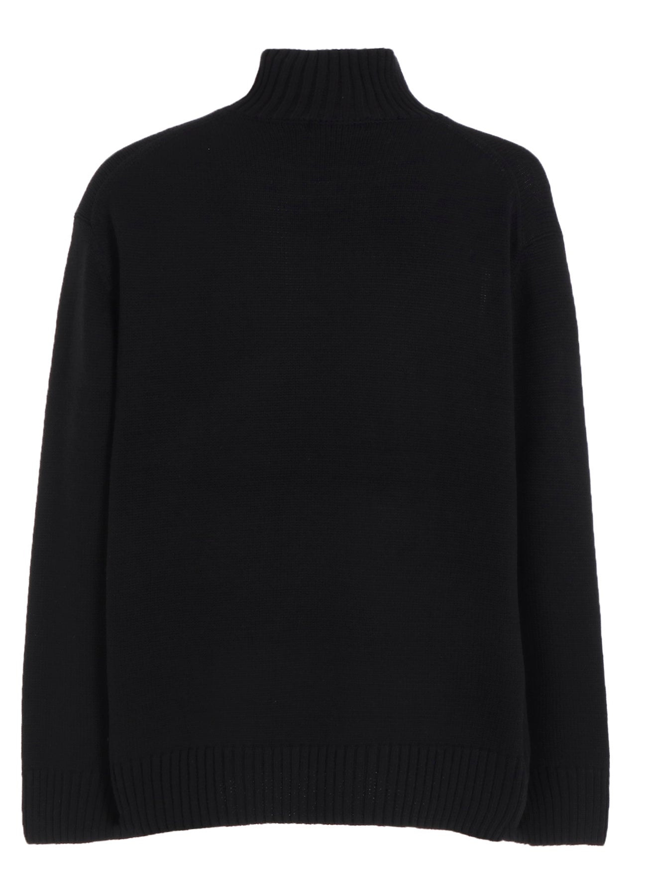 7G WOOL-BLEND INTARSIA CROW-PATTERN HIGH NECK KNIT