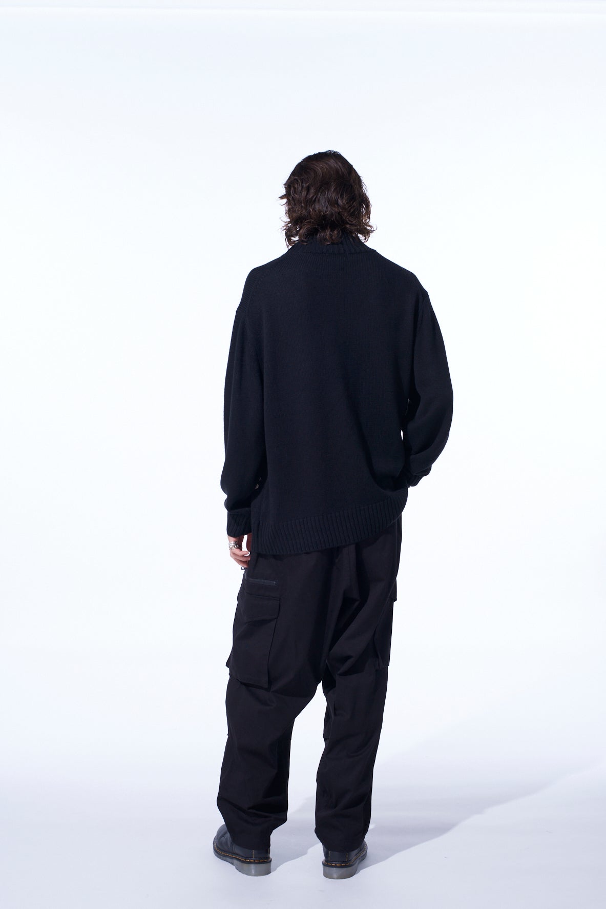 7G WOOL-BLEND INTARSIA CROW-PATTERN HIGH NECK KNIT