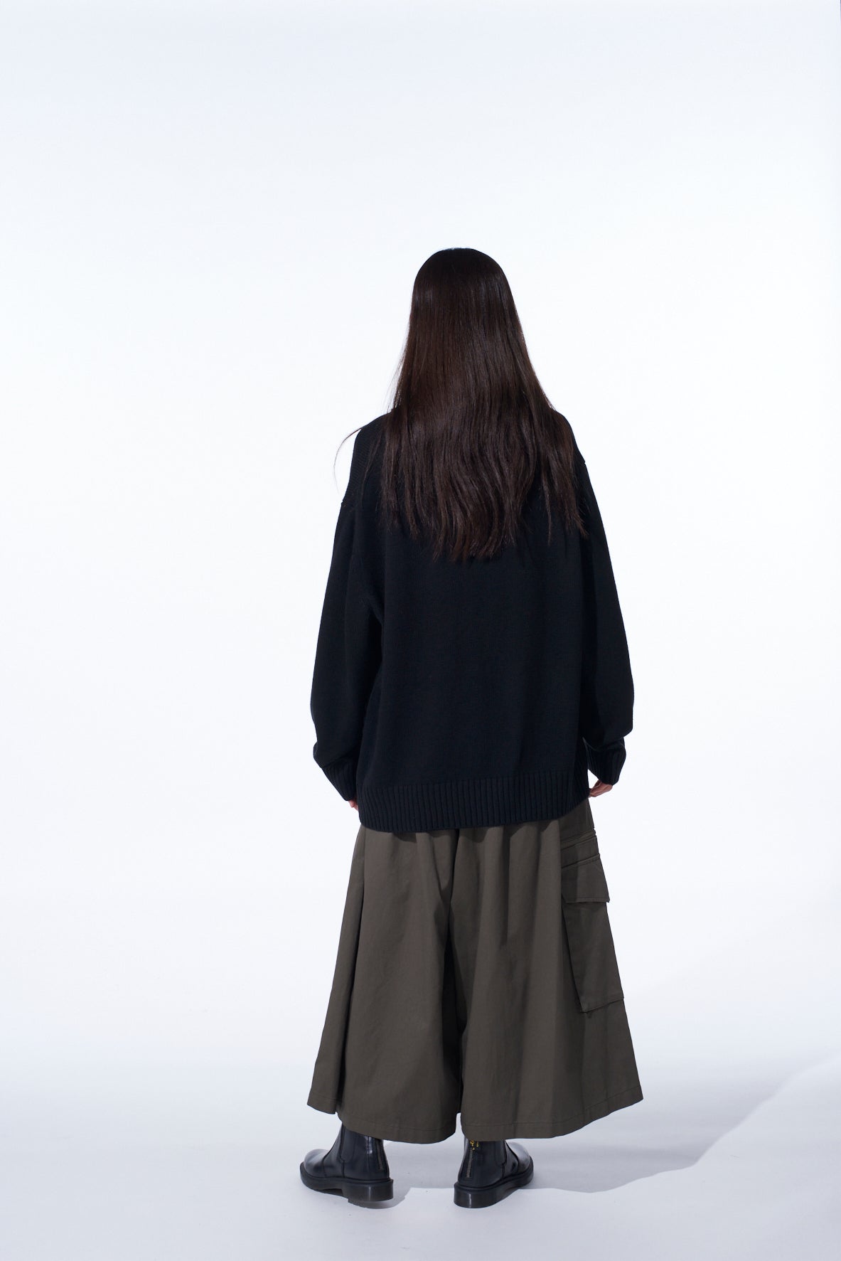 7G WOOL-BLEND INTARSIA CROW-PATTERN HIGH NECK KNIT