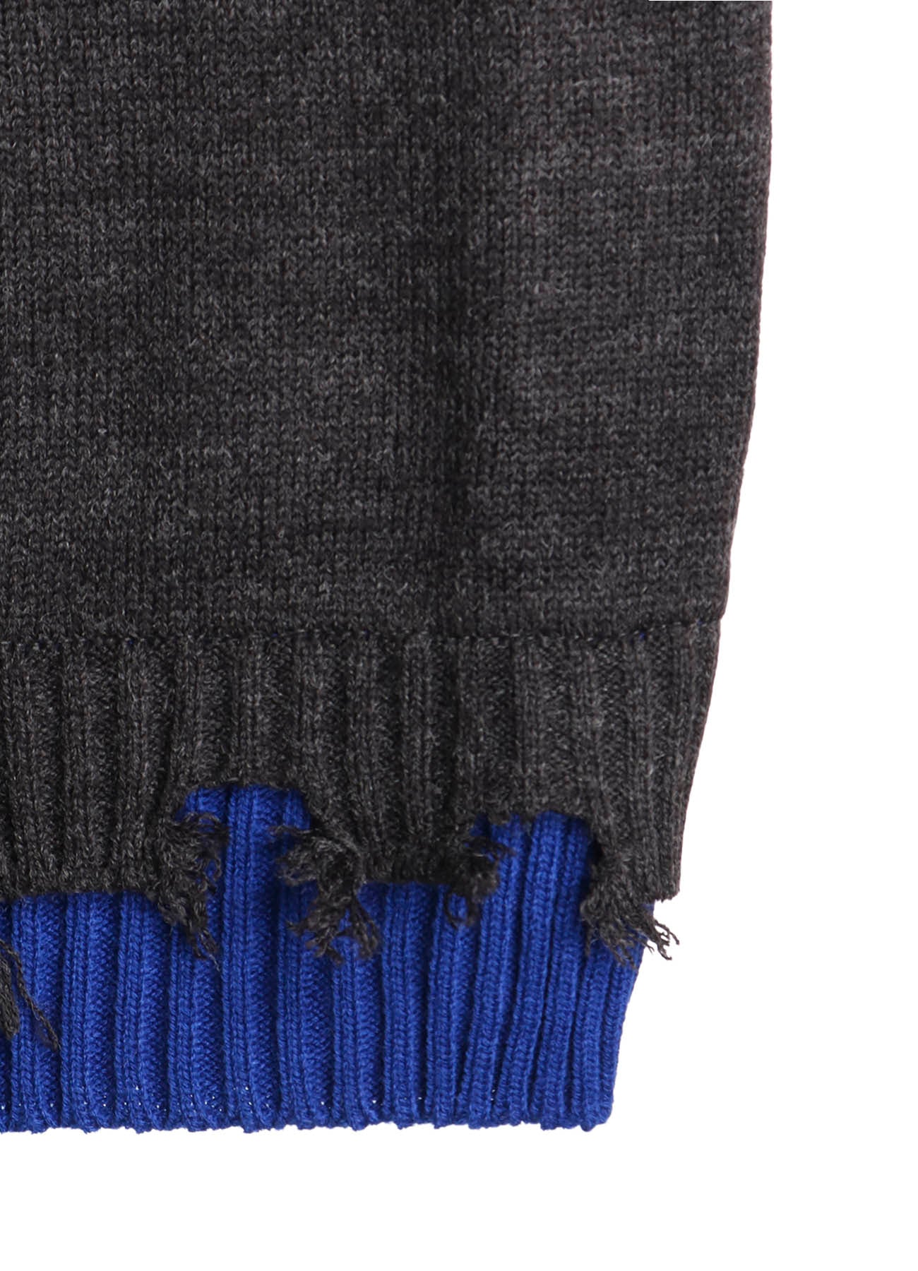 CORPILON BULKY WOOL COLOR-BLOCKED DAMAGE PULLOVER
