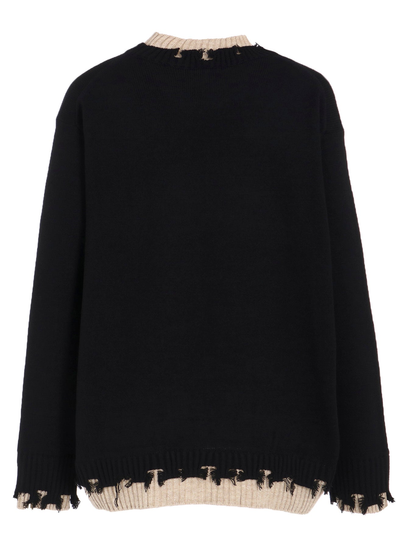 CORPILON BULKY WOOL COLOR-BLOCKED DAMAGE PULLOVER