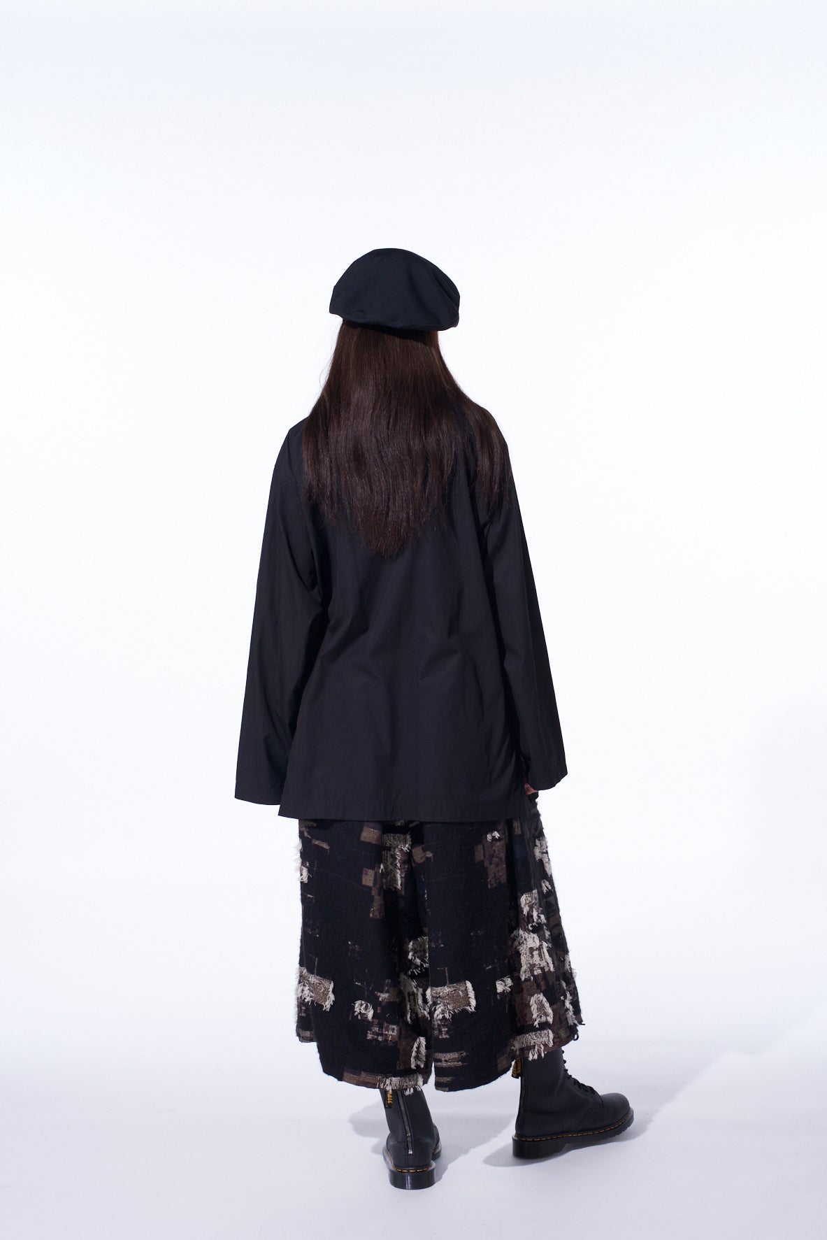 PATCHWORK CUT JACQUARD CULOTTE PANTS