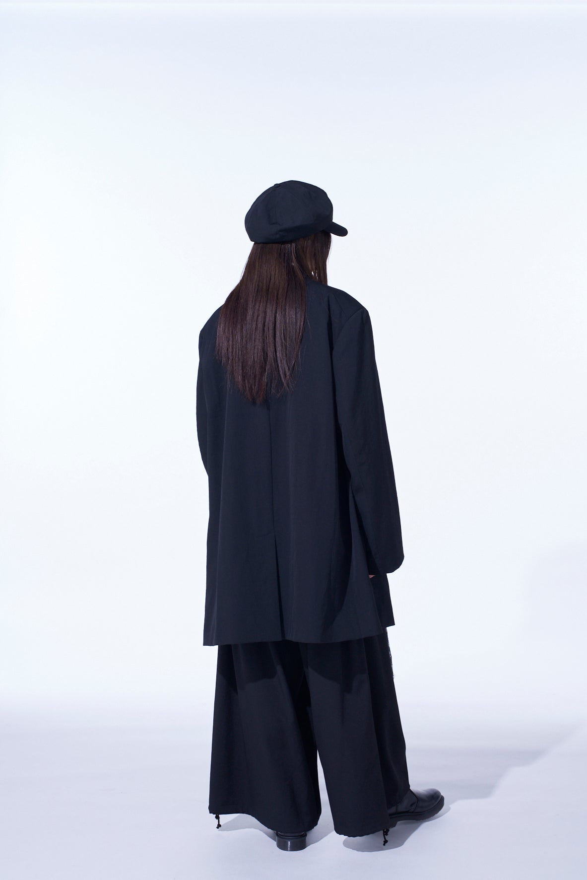 WASHER WOOL GABARDINE PRINT EMBROIDERY BALLOON PANTS