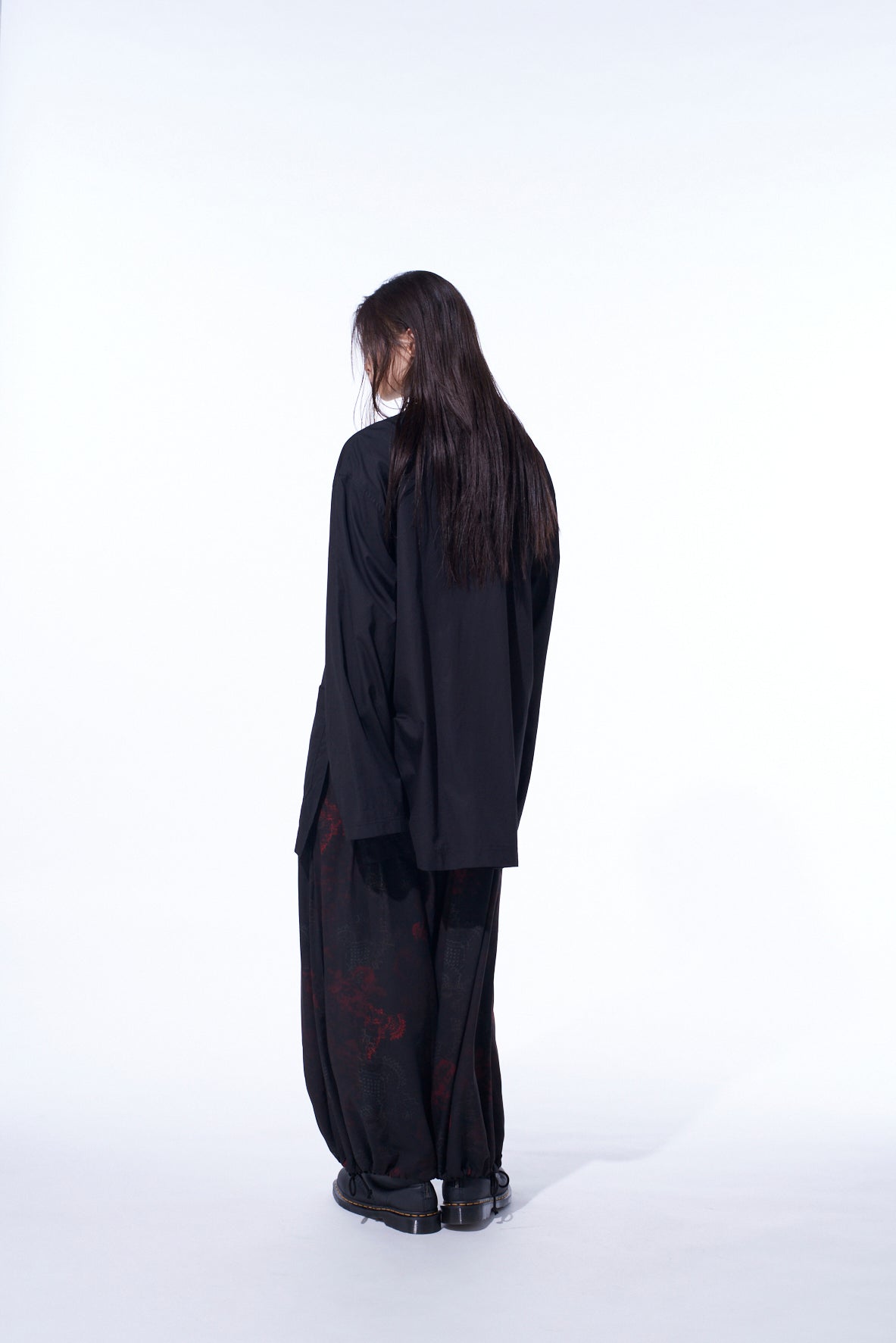 RAYON CRIMSON LACE PRINT BALLOON PANTS