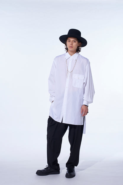 CREPE de CHINE SHIRRING POCKETS TAPERED PANTS