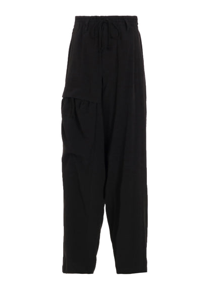 CREPE de CHINE SHIRRING POCKETS TAPERED PANTS