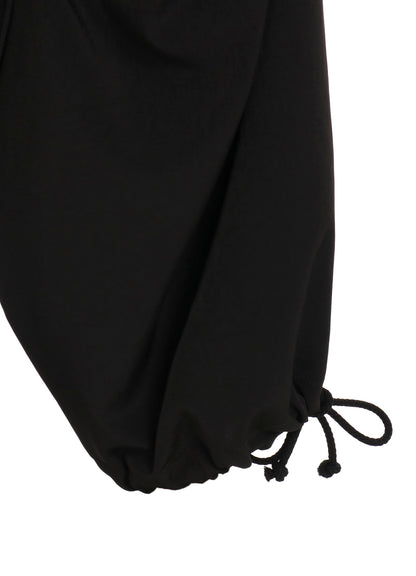 CREPE de CHINE SHIRRING WIDE PANTS