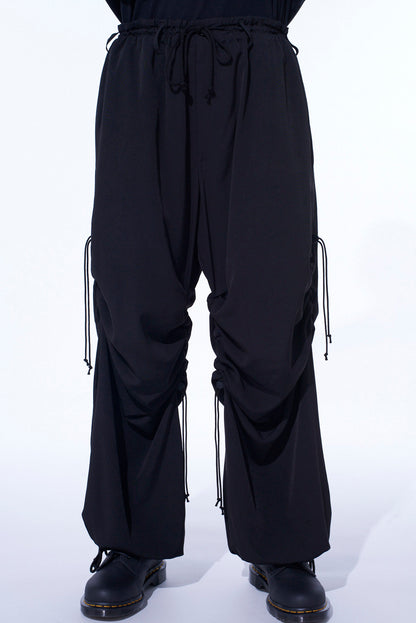 CREPE de CHINE SHIRRING WIDE PANTS