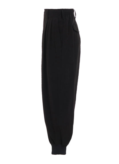 CREPE de CHINE HEM RIB 2 TUCK JOGGER PANTS