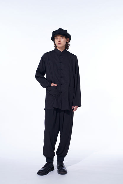 CREPE de CHINE HEM RIB 2 TUCK JOGGER PANTS