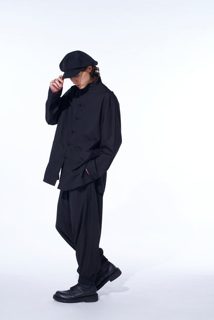 CREPE de CHINE HEM RIB 2 TUCK JOGGER PANTS