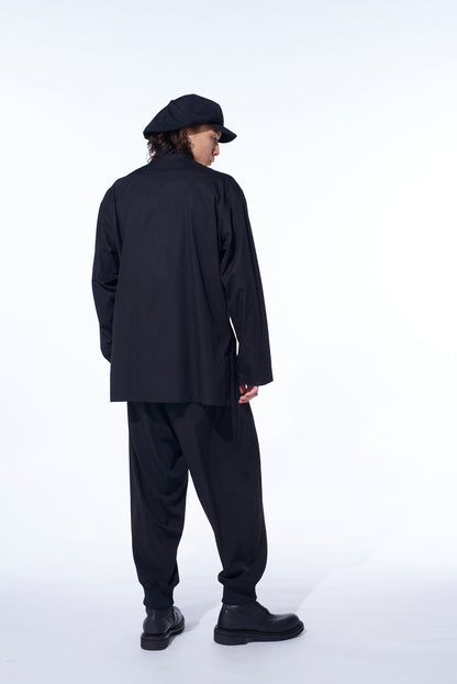 CREPE de CHINE HEM RIB 2 TUCK JOGGER PANTS