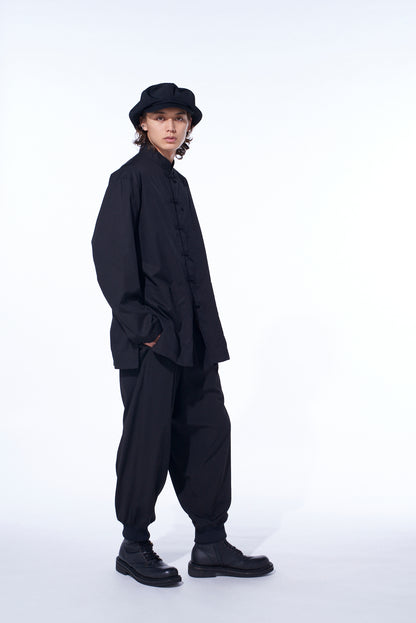 CREPE de CHINE HEM RIB 2 TUCK JOGGER PANTS