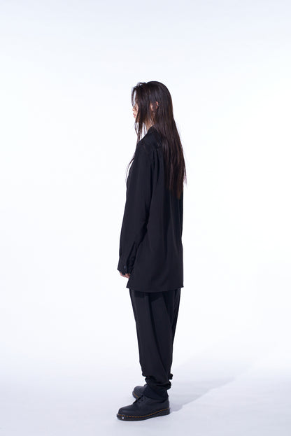 CREPE de CHINE HEM RIB 2 TUCK JOGGER PANTS