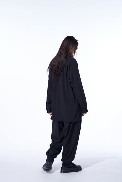 CREPE de CHINE HEM RIB 2 TUCK JOGGER PANTS