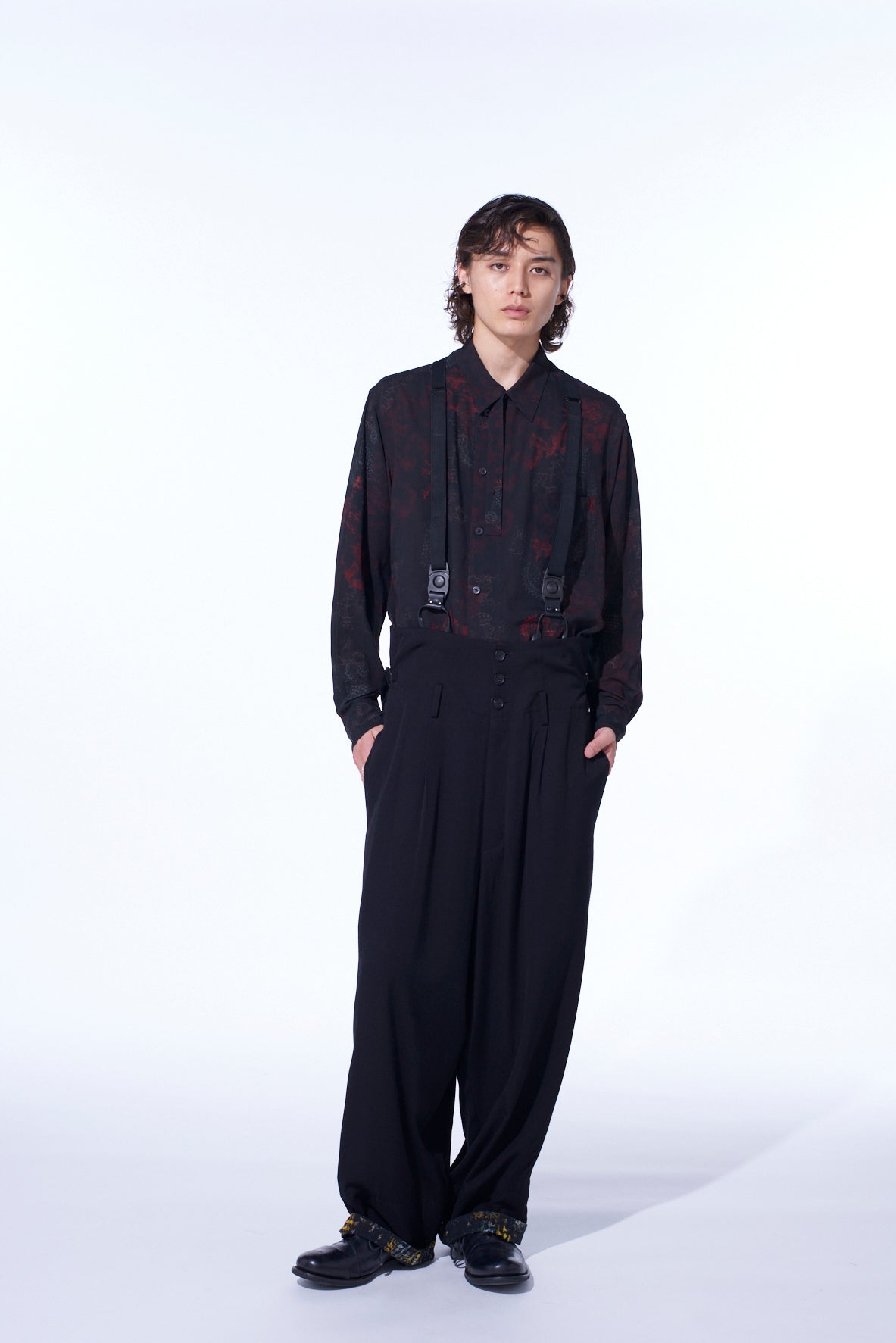 HIDDEN YELLOW INKGLEN FOLDOVER SUSPENDER PANTS