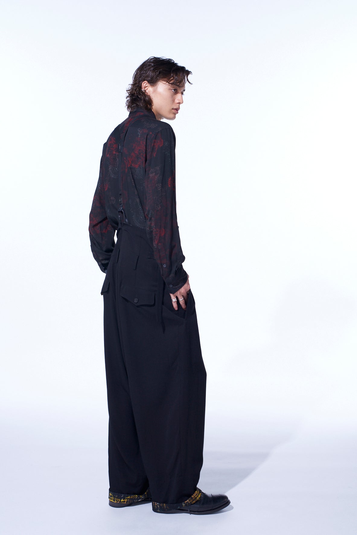 HIDDEN YELLOW INKGLEN FOLDOVER SUSPENDER PANTS