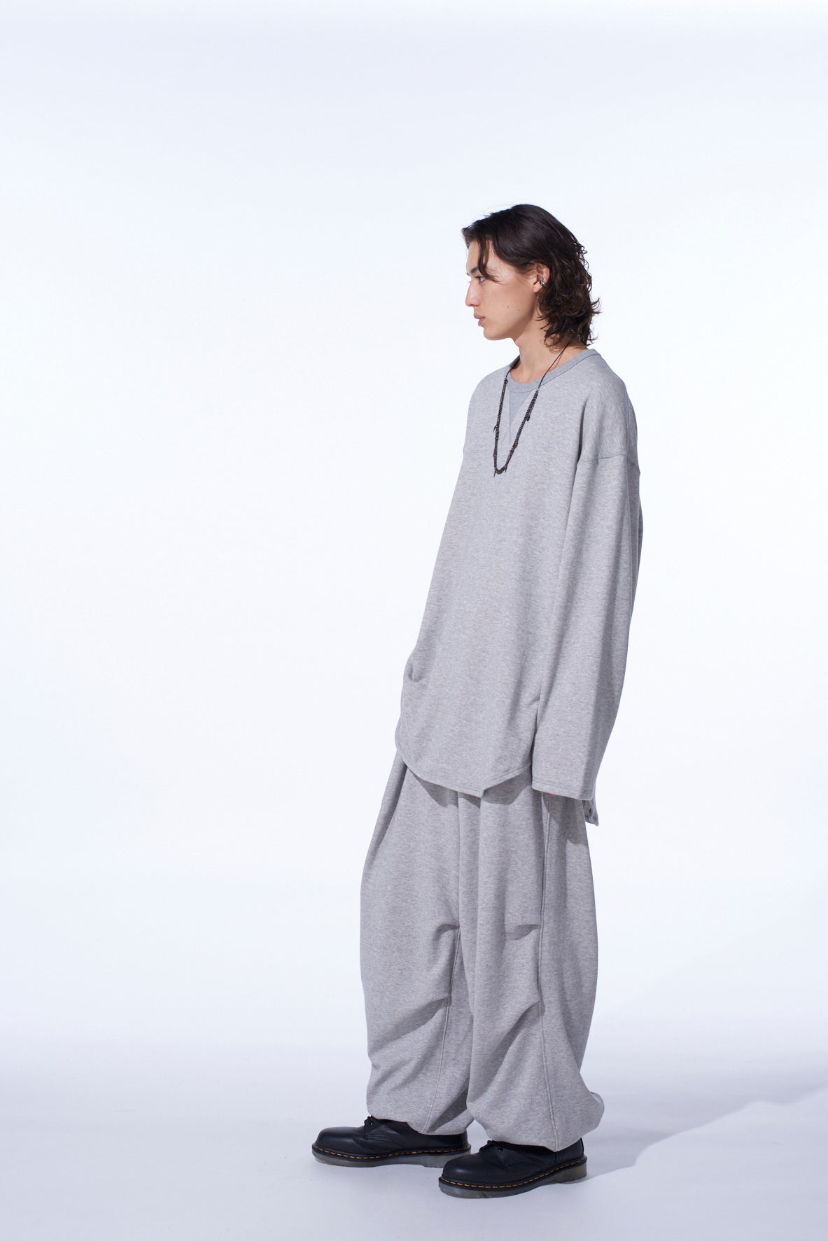 FRENCH TERRY TUCKED PANTS