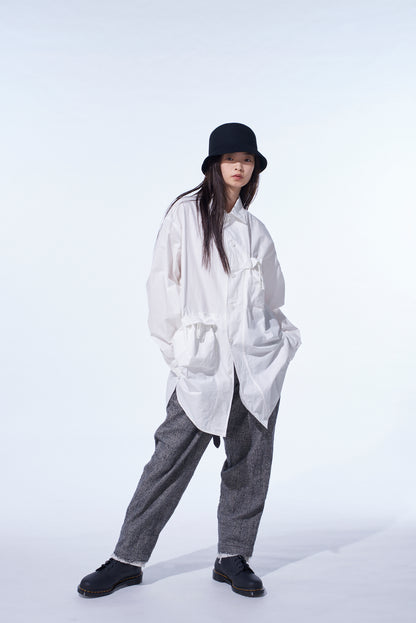 GLEN CHECK CUT-OUT HEM PANTS