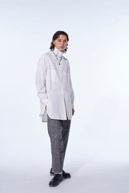 GLEN CHECK CUT-OUT HEM PANTS