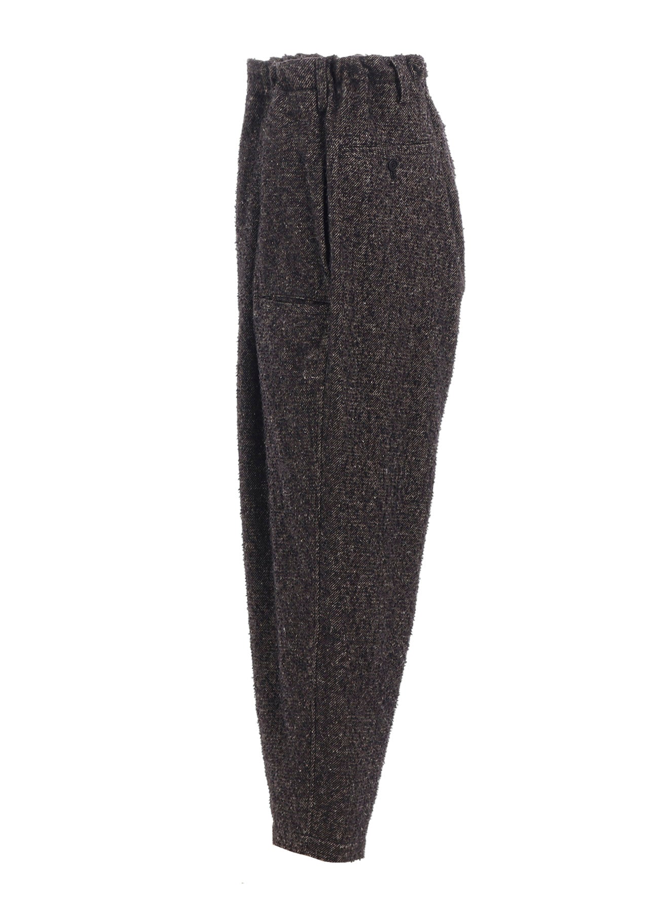 BRUSHED TWILL NEEDLE PUNCH TAPERED PANTS