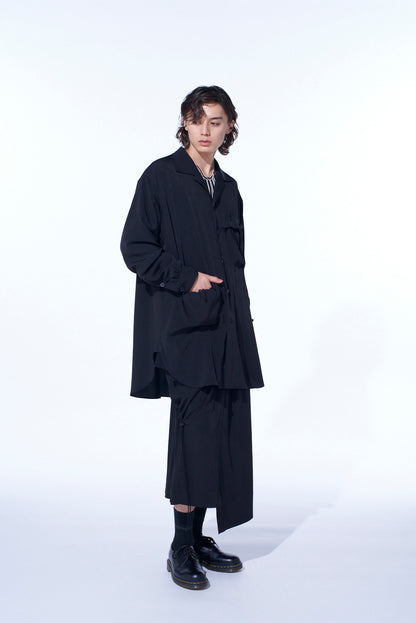 CREPE de CHINE SHIRRING DRAPE SKIRT