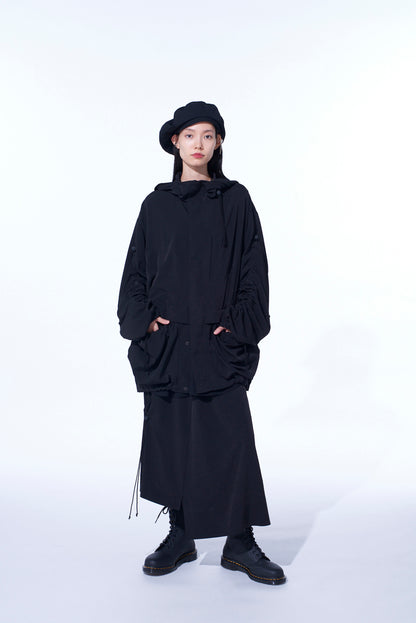CREPE de CHINE SHIRRING DRAPE SKIRT