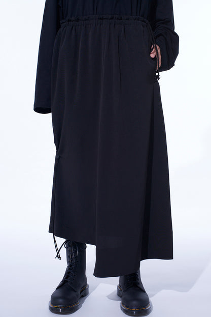 CREPE de CHINE SHIRRING DRAPE SKIRT
