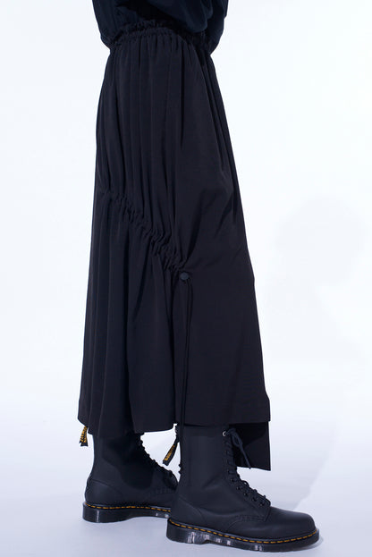 CREPE de CHINE SHIRRING DRAPE SKIRT