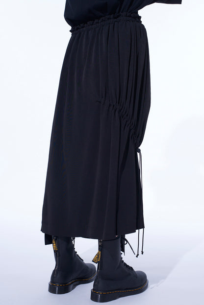 CREPE de CHINE SHIRRING DRAPE SKIRT