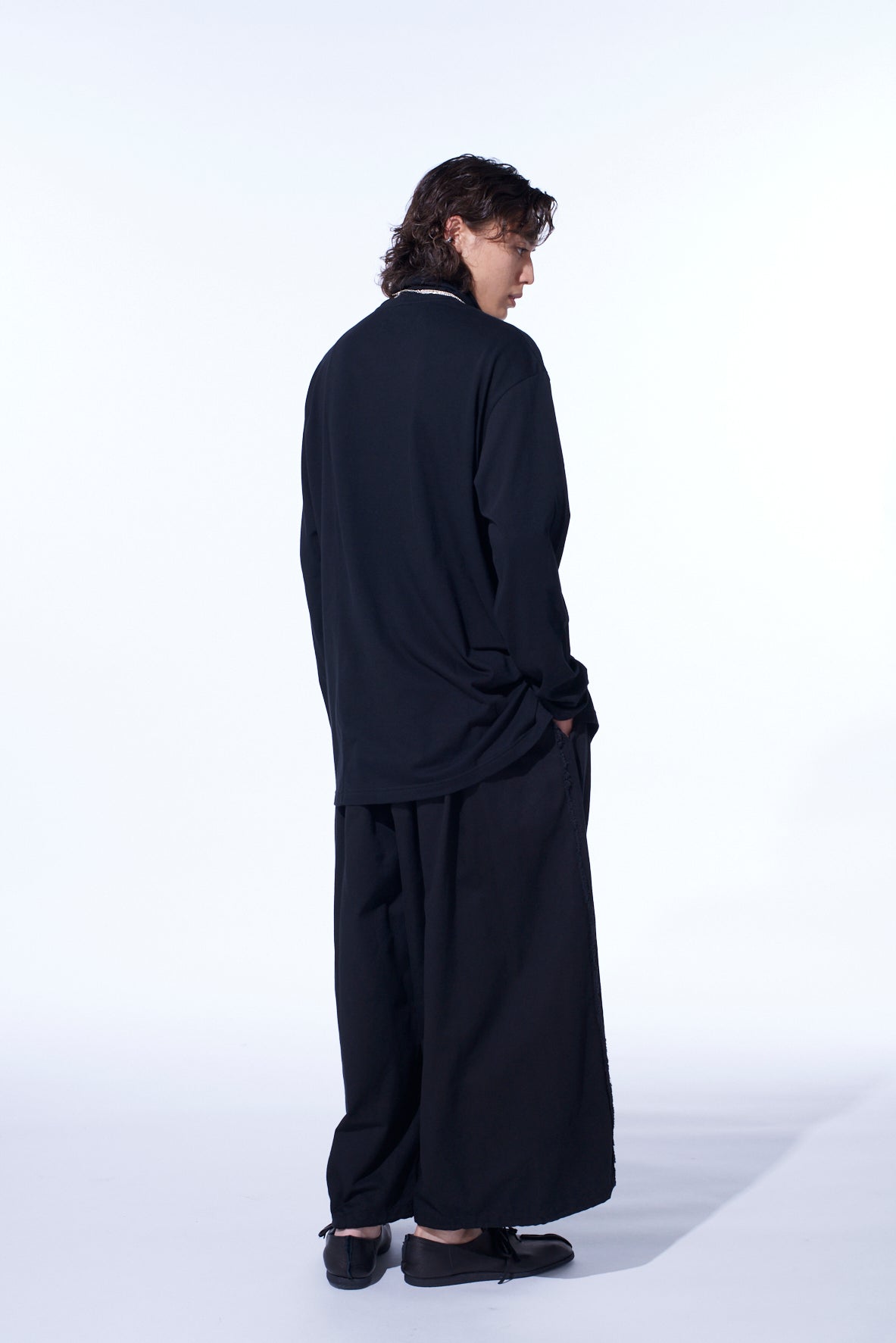 30/COTTON JERSEY LAYERED FRONT TURTLENECK LONG T-SHIRT